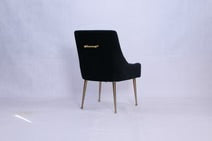 Milan Black Chair with Gold Legs
