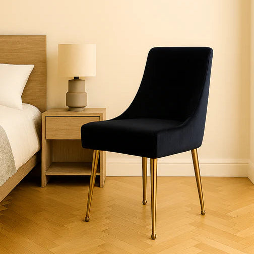 Milan Black Chair with Gold Legs
