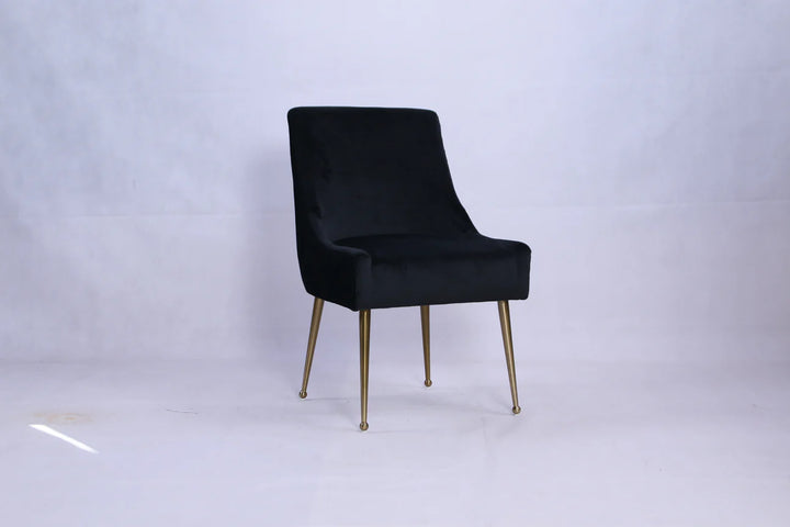 Milan Black Chair with Gold Legs